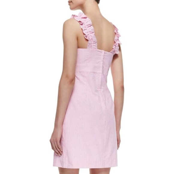 Lilly Pulitzer Phoebe Ruffle Neck Seersucker Sheath Dress size 2 - Picture 2 of 7